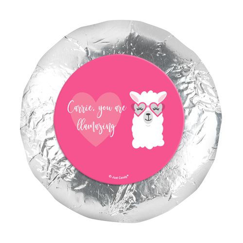 Personalized Valentine's Day Love Llama 1.25" Stickers (48 Stickers)