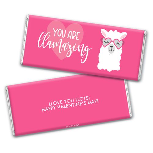 Personalized Valentine's Day Love Llama Hershey's Chocolate Bar & Wrapper