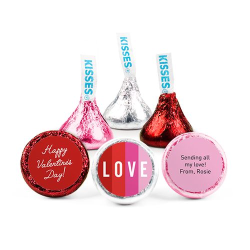 Personalized Valentine's Day Color Block Love Hershey's Kisses