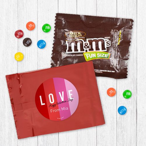 Personalized Valentine's Day Color Block Love - Milk Chocolate M&Ms