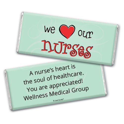 Nurse Appreciation Personalized Chocolate Bar We Heart Nurses