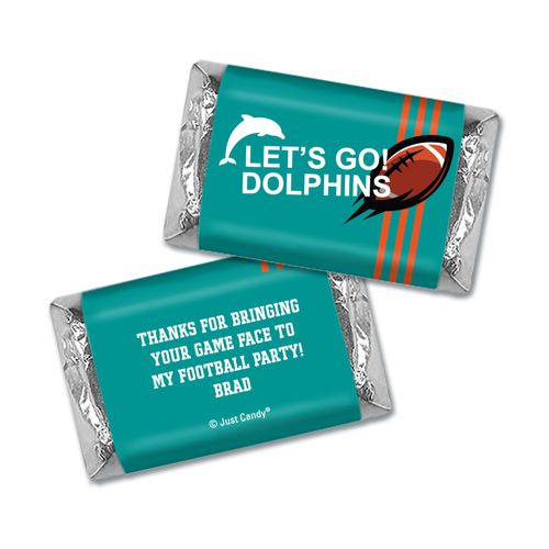 Personalized Dolphins Football Party Hershey's Miniatures Wrappers