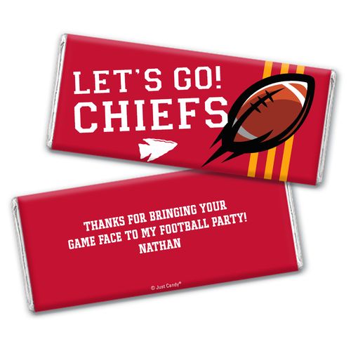 Personalized Chiefs Football Party Hershey's Chocolate Bar & Wrapper