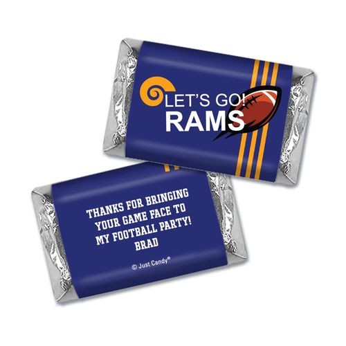 Personalized Rams Football Party Hershey's Miniatures Wrappers