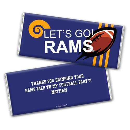 Personalized Rams Football Party Chocolate Bar Wrappers Only