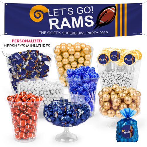 Personalized Rams Football Party Deluxe Candy Buffet