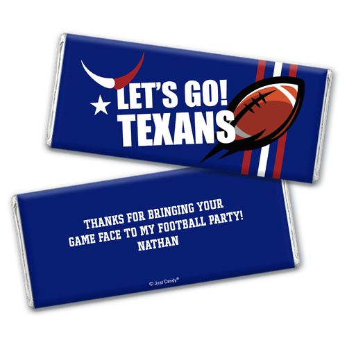 Personalized Texans Football Party Chocolate Bar Wrappers Only