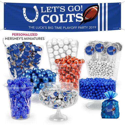 Personalized Colts Football Party Deluxe Candy Buffet