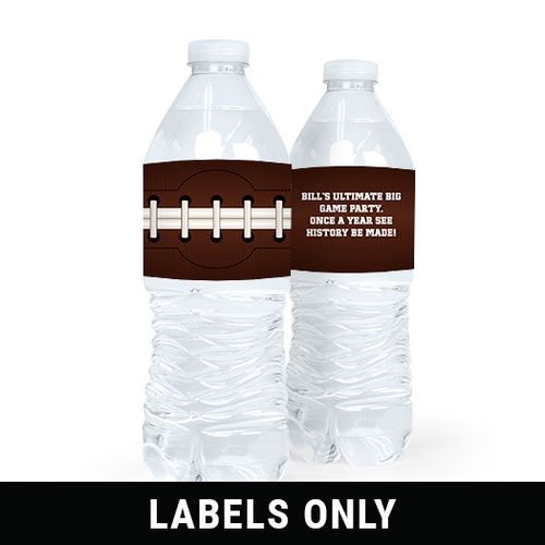 Personalized Football Party Themed Football Water Bottle Sticker Labels (5 Labels)