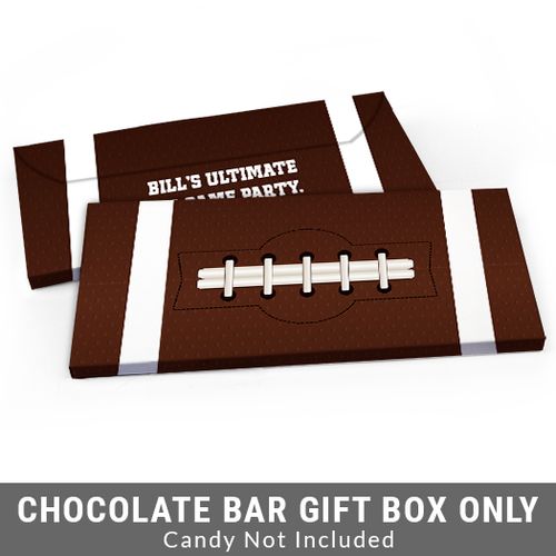 Deluxe Personalized Big Game Football Candy Bar Favor Box