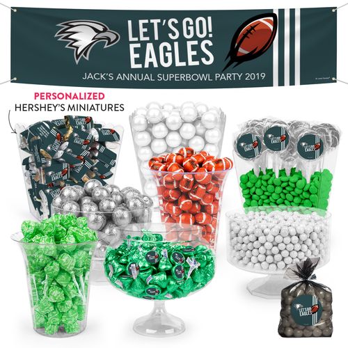 Personalized Eagles Football Party Deluxe Candy Buffet