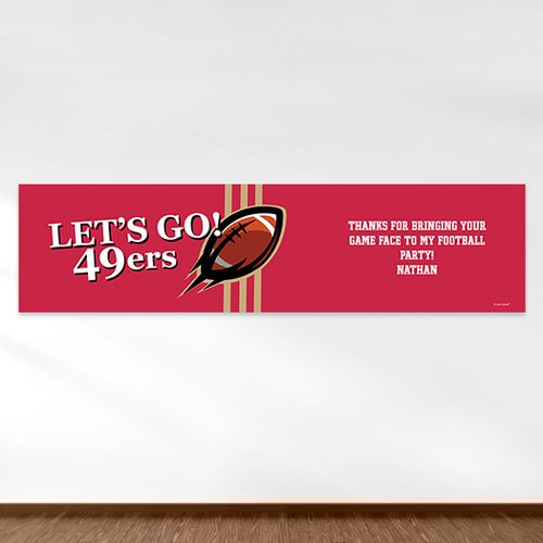 Personalized 49ers Football Party 5 Ft. Banner