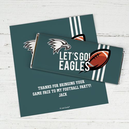 Personalized Eagles Football Party Chocolate Bar Wrappers Only