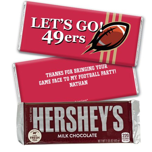 Personalized 49ers Football Party Hershey's Hershey's Milk Chocolate Bar & Wrapper