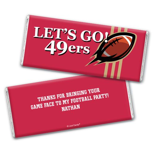 Personalized 49ers Football Party Chocolate Bar Wrappers Only