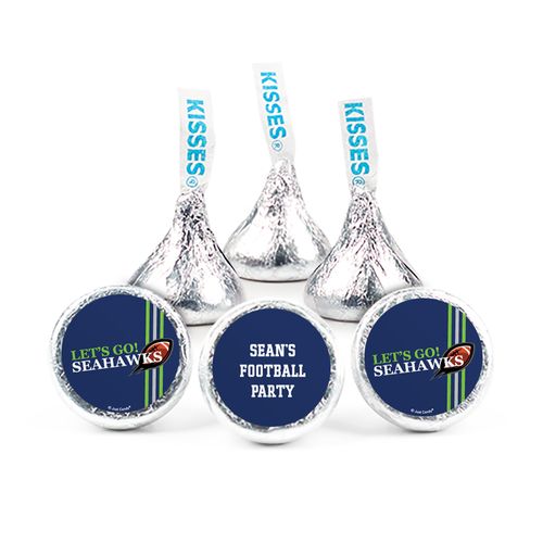 3/4" Sticker Personalized Seahawks Football Party (108 Stickers)