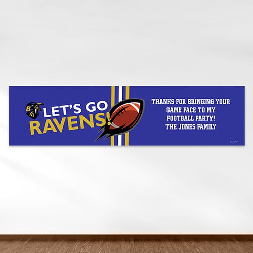 Personalized Ravens Football Party 5 Ft. Banner