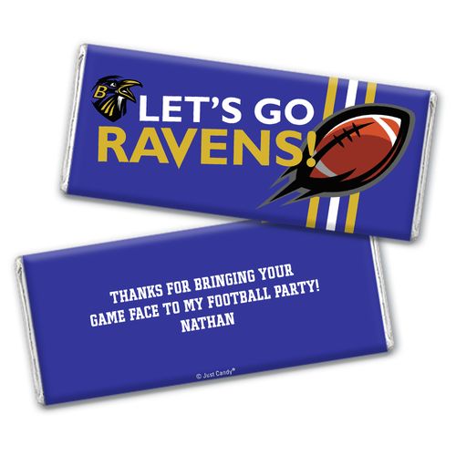 Personalized Ravens Football Party Chocolate Bar Wrappers Only