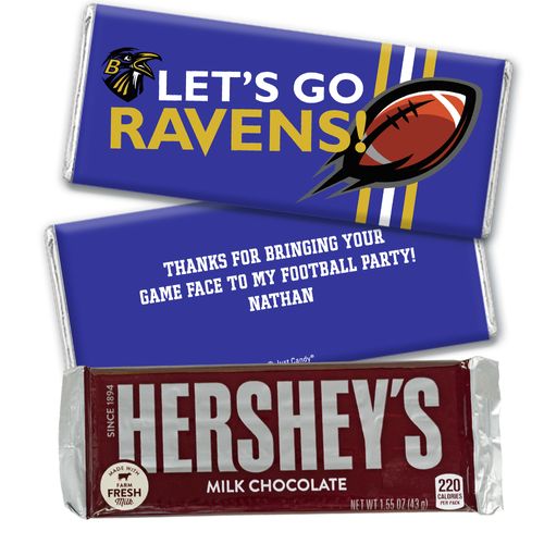 Personalized Ravens Football Party Hershey's Hershey's Milk Chocolate Bar & Wrapper