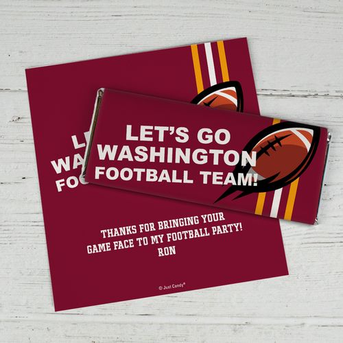 Personalized Washington Football Party Chocolate Bar Wrappers Only