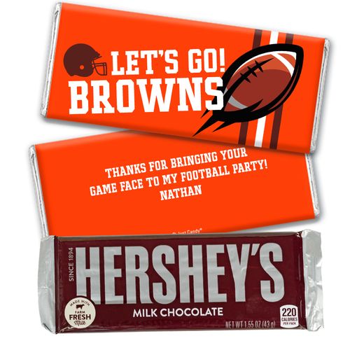 Personalized Browns Football Party Hershey's Hershey's Milk Chocolate Bar & Wrapper