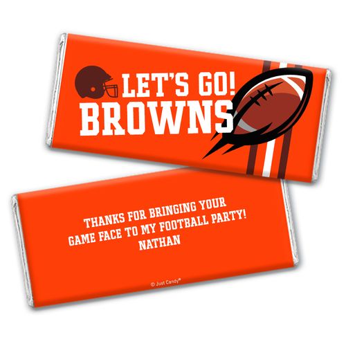 Personalized Browns Football Party Hershey's Chocolate Bar & Wrapper