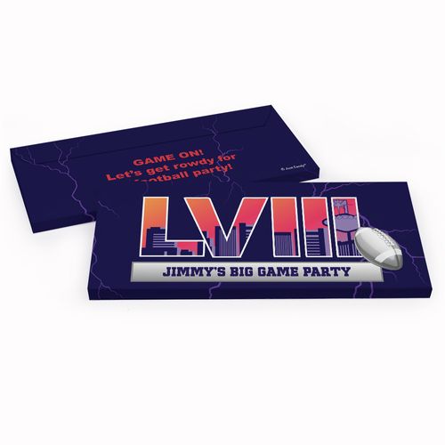 Deluxe Personalized Stadium Football Chocolate Bar in Gift Box