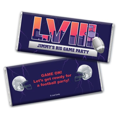 Personalized Football Party Themed Stadium Hershey's Chocolate Bar & Wrapper