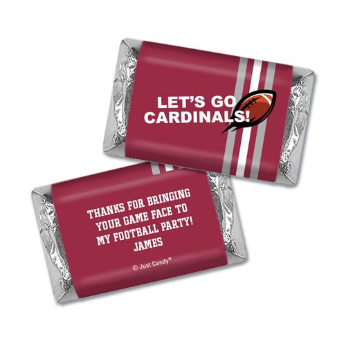 Personalized Football Party Hershey Miniature Wrappers Only - Lets Go Cardinals
