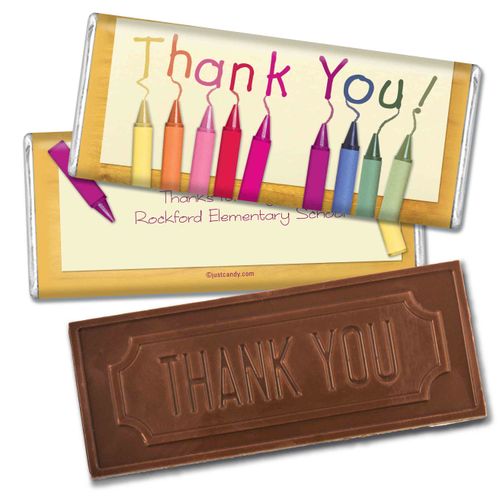 Teacher Appreciation Personalized Embossed Chocolate Bar Crayon