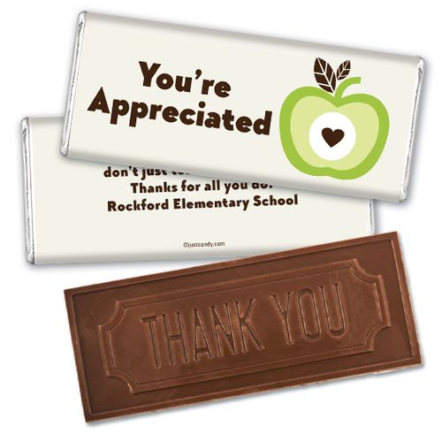 One Cool Apple Thank you Embossed Chocolate Bar