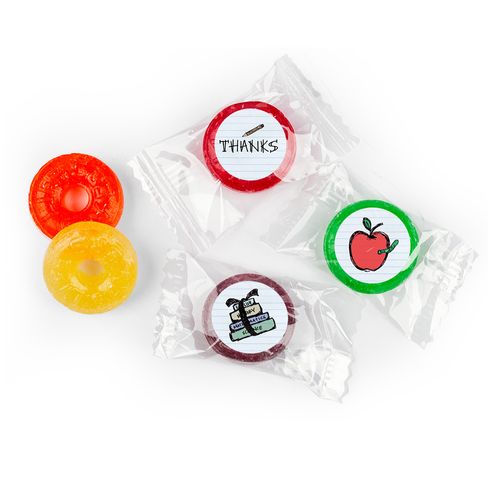 Custom LifeSavers 5 Flavor Hard Candy - Doodle Teacher Gift Stickers