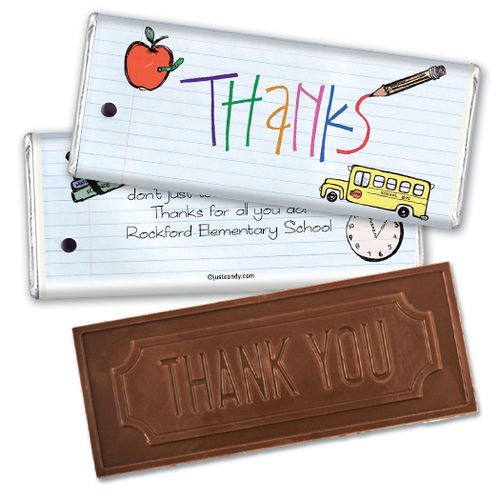 Notebook Thanks Thank you Embossed Chocolate Bar