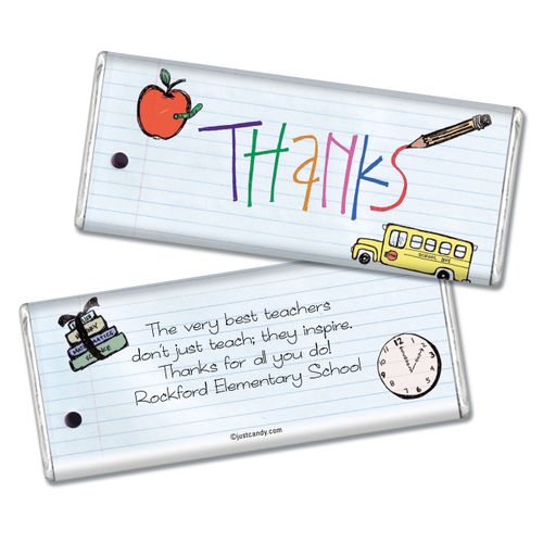 Personalized Teacher Appreciation Chocolate Bar & Wrapper