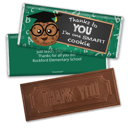 Personalized Teacher's Appreciation Cookie Embossed Chocolate Bar and Wrapper
