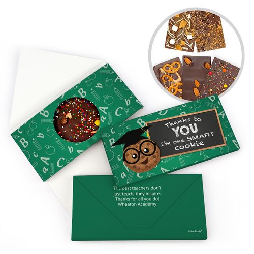 Personalized Smart Cookie Teacher Appreciation Gourmet Infused Belgian Chocolate Bars (3.5oz)