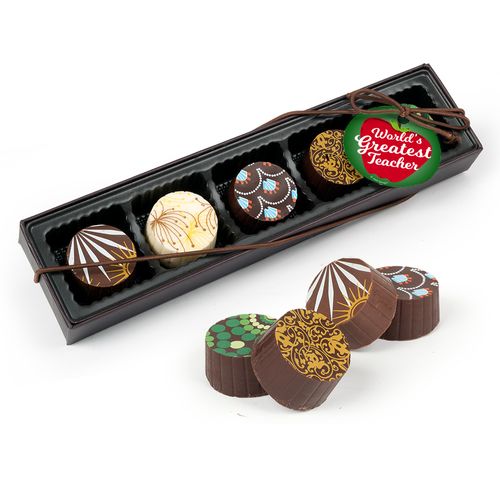 Teacher Appreciation Big Apple Gourmet Chocolate Truffle Gift Box (5 Truffles)