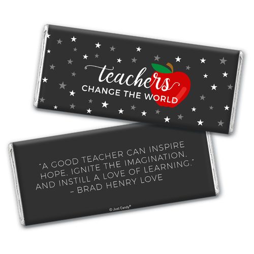 Personalized Teacher Appreciation Chocolate Bar & Wrapper - Teachers Change the World