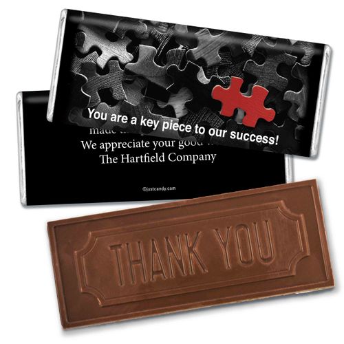 Key PieceEmbossed Thank You Bar Personalized Embossed Chocolate Bar Assembled