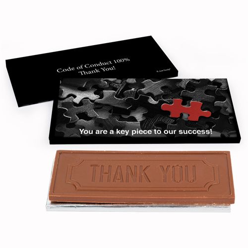 Deluxe Personalized Puzzle Business Thank You Chocolate Bar in Gift Box