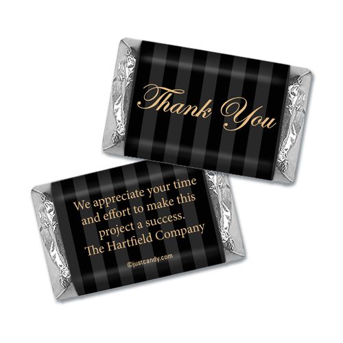 Personalized Hershey's Miniature Wrappers Only - Business Thank You Formal Gold & Pinstripes