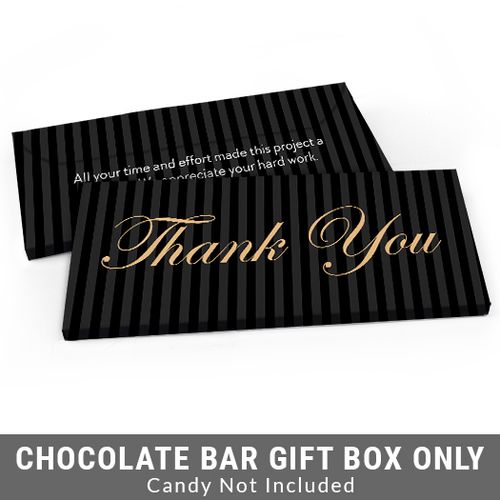 Deluxe Personalized Pinstripes Business Thank You Candy Bar Favor Box