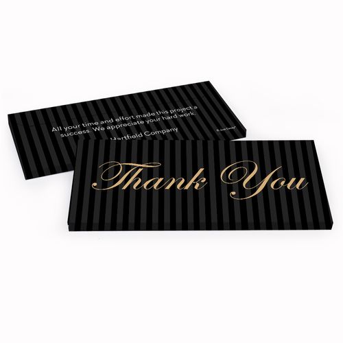Deluxe Personalized Pinstripes Business Thank You Hershey's Chocolate Bar in Gift Box