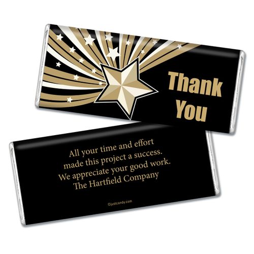 Business Thank You Personalized Chocolate Bar Gold Stars