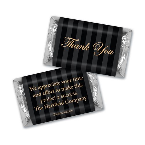 Personalized Hershey's Miniatures - Business Thank You Formal Gold & Pinstripes