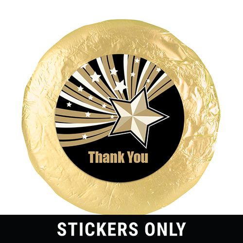 Business Thank You 1.25" Sticker Gold Stars (48 Stickers)