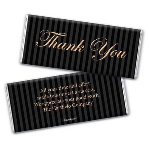 Pinstripe Thank You Personalized Candy Bar - Wrapper Only