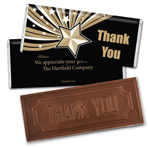 Personalized Star of Excellence Embossed Thank You Bar
