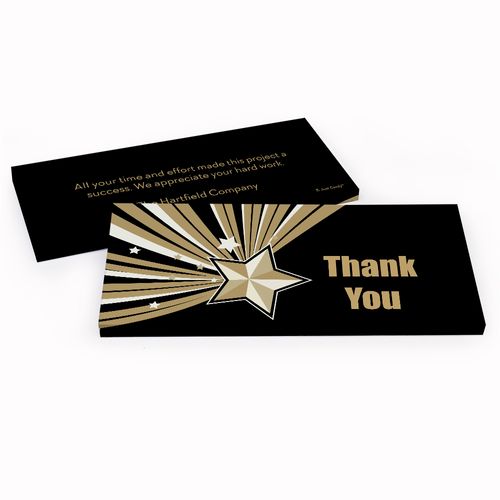 Deluxe Personalized Gold Star Business Thank You Hershey's Chocolate Bar in Gift Box