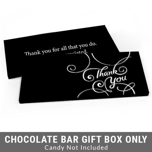 Deluxe Personalized Script Business Thank You Candy Bar Favor Box